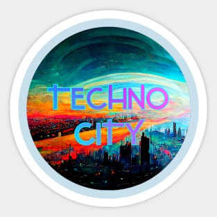 Techno City Disc Circle Design Sticker